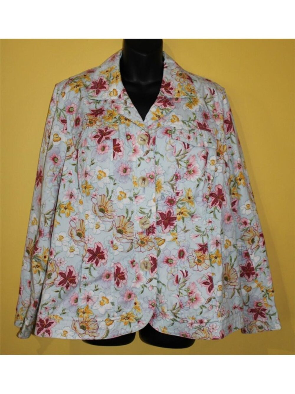 Coldwater Creek W18 Floral Twill Spring Jacket 18W 1x 2x